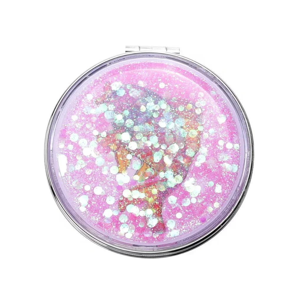 2 Piece Multi Color Enameled Fish Pendant Necklace and Compact Mirror Set